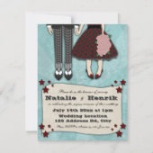 Rockabilly Wedding, bruiloft van 4,25 x 5,5 Kaart (Voorkant)