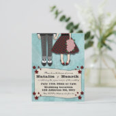 Rockabilly Wedding, bruiloft van 4,25 x 5,5 Kaart (Staand voorkant)