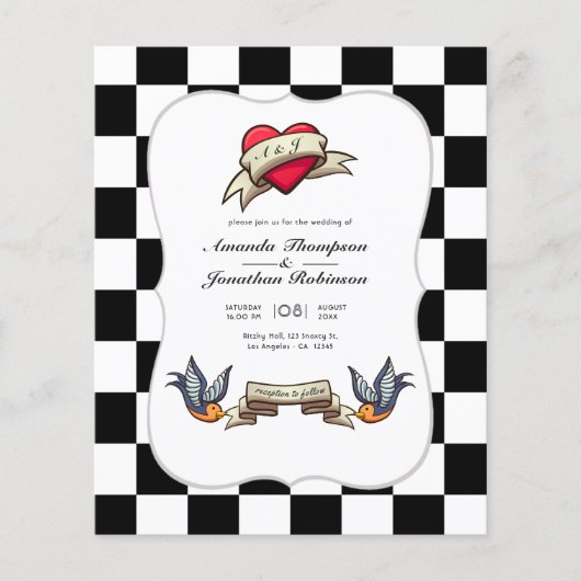 Rockabilly Wedding Invitation Flyer (Voorkant)