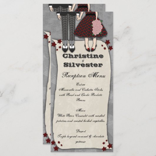 Rockabilly Wedding, menu en programma (Voorkant / Achterkant)