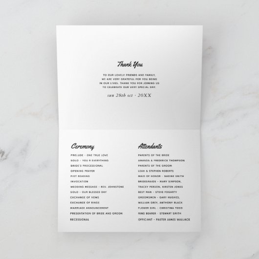 Rockabilly Wedding Programma (Binnen)