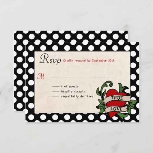 Rockabilly Wedding RSVP (Voorkant / Achterkant)