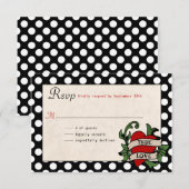 Rockabilly Wedding RSVP Kaartje (Voorkant / Achterkant)