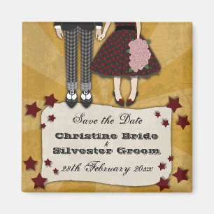 Rockabilly Wedding, sparen de datum Magneet