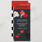Rockabilly Wedding Ticket Kaart (Voorkant / Achterkant)
