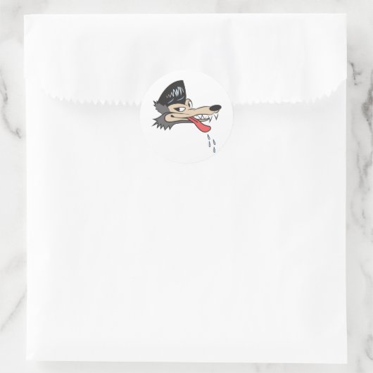 Rockabilly Wolf Ronde Sticker (Tas)