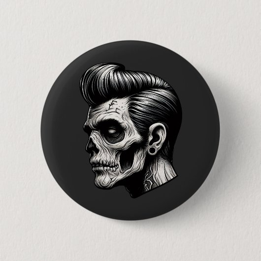 Rockabilly Zombie Vibes Ronde Button 5,7 Cm (Voorkant)