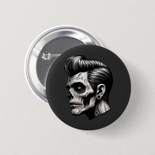 Rockabilly Zombie Vibes Ronde Button 5,7 Cm (Voorkant /achterkant)
