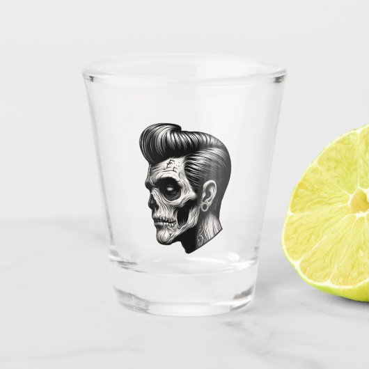 Rockabilly Zombie Vibes Shot Glas (Voorkant)