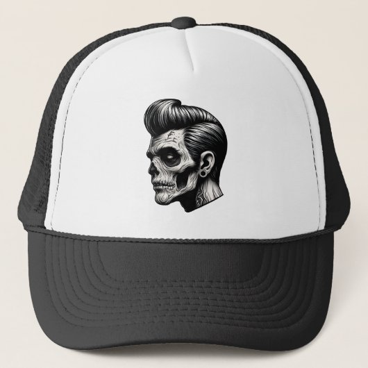 Rockabilly Zombie Vibes Trucker Pet (Voorkant)