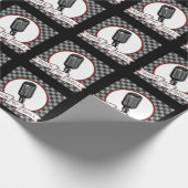 Rockable Pin Up & Roll Retro Microphone Cadeaupapier (Hoek)