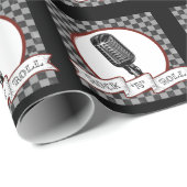 Rockable Pin Up & Roll Retro Microphone Cadeaupapier (Rol Hoek)