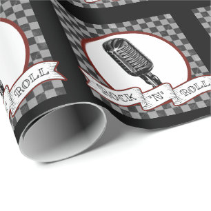 Rockable Pin Up & Roll Retro Microphone Cadeaupapier
