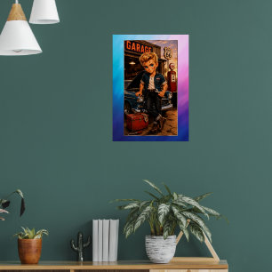 Rockachibi Dean Aurore Vintage Poster