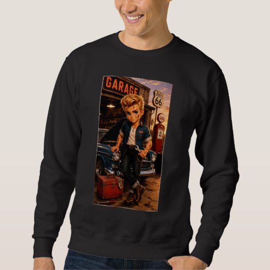 Rockachibi Dean – Vintage Cadeau Idee Trui (Voorkant)