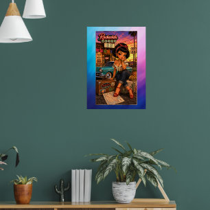 Rockachibi Penelope Aurora Vintage Poster