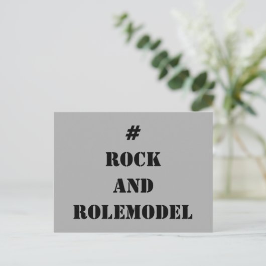 #RockandRolemodel - Black Editable. Briefkaart (Staand voorkant)