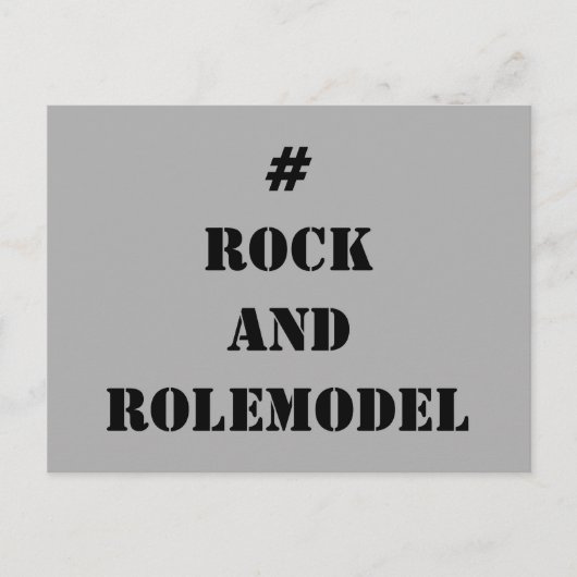 #RockandRolemodel - Black Editable. Briefkaart (Voorkant)