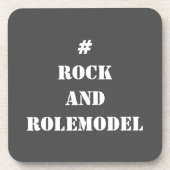 #RockandRolemodel - Wit bewerkbaar. Bier Onderzetter (Voorkant)