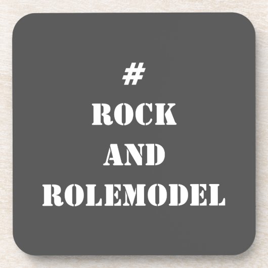 #RockandRolemodel - Wit bewerkbaar. Bier Onderzetter (Voorkant)