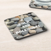 #RockandRolemodel - Wit op Rocks bewerkbaar. Bier Onderzetter (Linkerzijde)