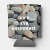 #RockandRolemodel - Wit op Rocks bewerkbaar. Blikjeskoeler (Achterkant)