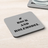 #RockandRolemodel - Zwart bewerkbaar. Bier Onderzetter (Linkerzijde)