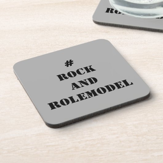 #RockandRolemodel - Zwart bewerkbaar. Bier Onderzetter (Linkerzijde)