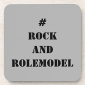 #RockandRolemodel - Zwart bewerkbaar. Bier Onderzetter (Voorkant)