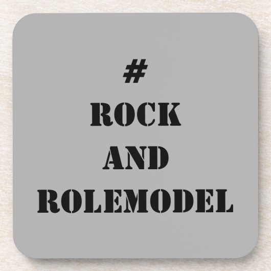 #RockandRolemodel - Zwart bewerkbaar. Bier Onderzetter (Voorkant)
