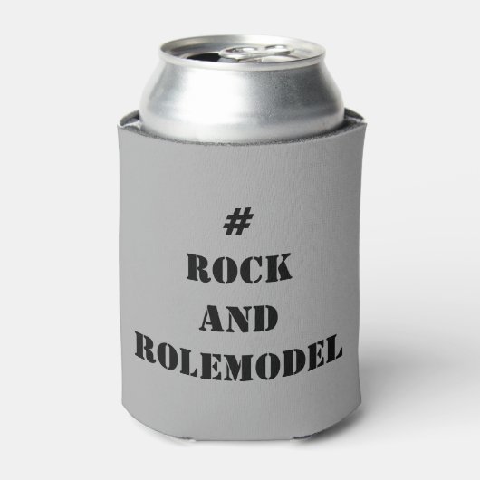 #RockandRolemodel - Zwart bewerkbaar. Blikjeskoeler (Blikje Voorkant)