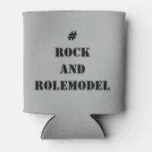 #RockandRolemodel - Zwart bewerkbaar. Blikjeskoeler (Voorkant)