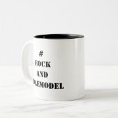#RockandRolemodel - Zwart bewerkbaar. Tweekleurige Koffiemok (Voorkant links)