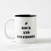 #RockandRolemodel - Zwart bewerkbaar. Tweekleurige Koffiemok (Links)