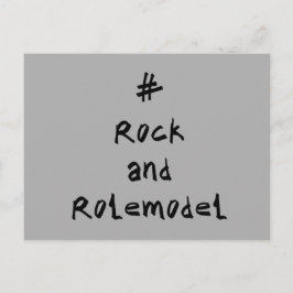 #RockandRolemodel - Zwart. Briefkaart