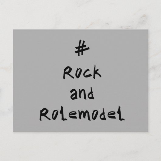 #RockandRolemodel - Zwart. Briefkaart (Voorkant)