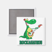 rockasaurus rock n roll dino dinosaur.ai magneet (Voorkant / Achterkant)