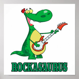 rockasaurus rock n roll dino dinosaur.ai poster