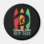 Rockaway Beach New York  Retro Surfing Magneet (Voorkant)