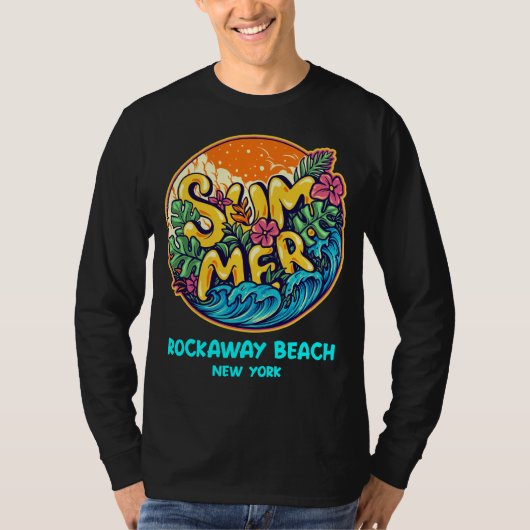 Rockaway Beach New York Summer Vacation Souvenir T-shirt (Voorkant)