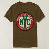 Rockaway Beach Queens NYC  Road Sign Distre T-shirt (Design voorkant)