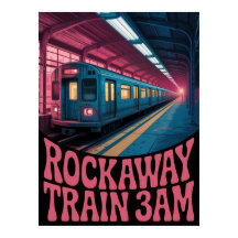 Rockaway metrostation platform nachttafereel