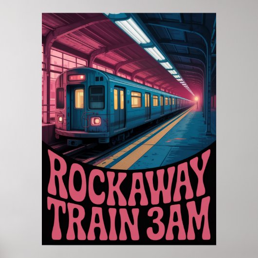 Rockaway metrostation platform nachttafereel poster (Voorkant)