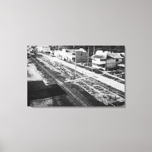 Rockaway, Oregon Beach en Main Street Photograp Canvas Afdruk