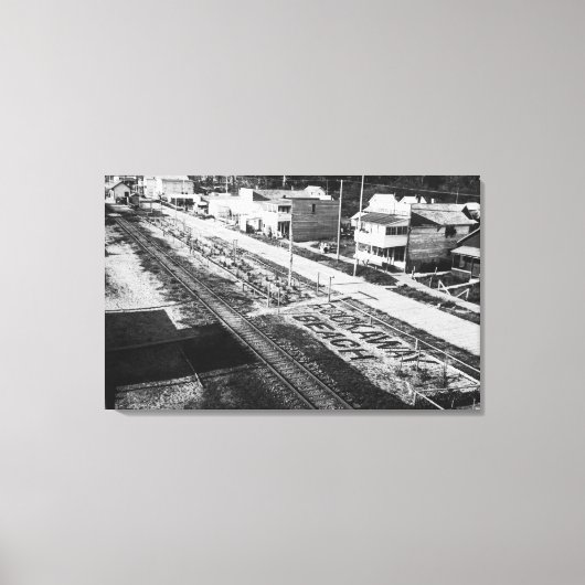 Rockaway, Oregon Beach en Main Street Photograp Canvas Afdruk (Voorkant)
