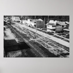 Rockaway, Oregon Beach en Main Street Photograp Poster