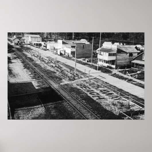 Rockaway, Oregon Beach en Main Street Photograp Poster (Voorkant)