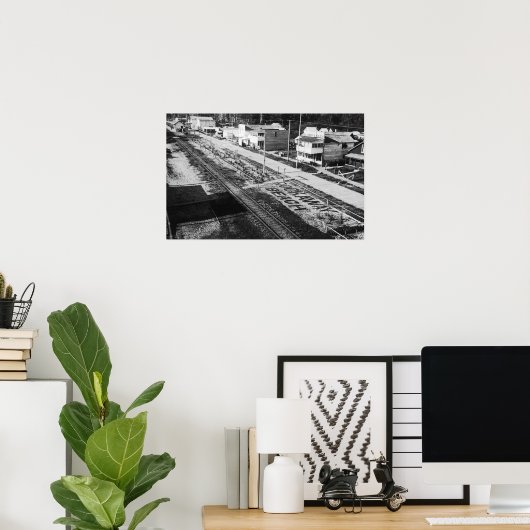 Rockaway, Oregon Beach en Main Street Photograp Poster (Thuiskantoor)