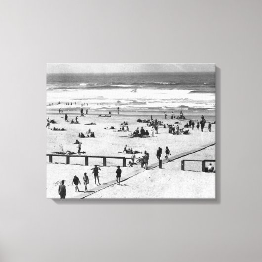 Rockaway, Oregon Beach Scene and Swmers Canvas Afdruk (Voorkant)