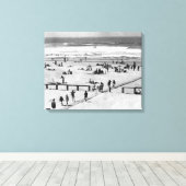 Rockaway, Oregon Beach Scene and Swmers Canvas Afdruk (Insitu (Houten vloer))